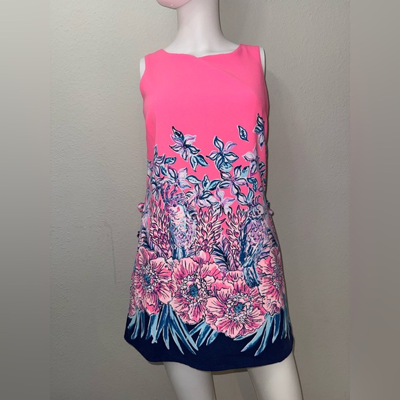 Lilly Pulitzer Donna Romper Pink Tropics Lucky Lady Engineered Romper 0 - Picture 2 of 5